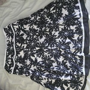 Black and white floral pattern skirt